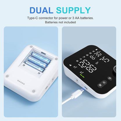 Blood Pressure Machine for Home Use, Adjustable 8.7"-16.5" Upper Arm Cuff Dual User Mode Voice Broadcast LED Backlit Display Monitor with Storage Bag