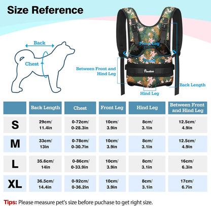 Pawaboo Pet Carrier Backpack, Adjustable Pet Front Cat Dog Carrier Backpack Travel Bag, Legs Out, Easy-Fit for Traveling Hiking Camping for Small Medium Dogs Cats Puppies, Medium, Black
