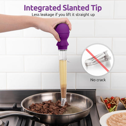 U-Taste 1.5oz Angled Turkey Baster - 228.2ºF Heat Resistant Food Grade Silicone Large Octopus Bulb Baster Set with Cleaning Brush for Cooking Basting Meat Poultry Beef Chicken (Black)