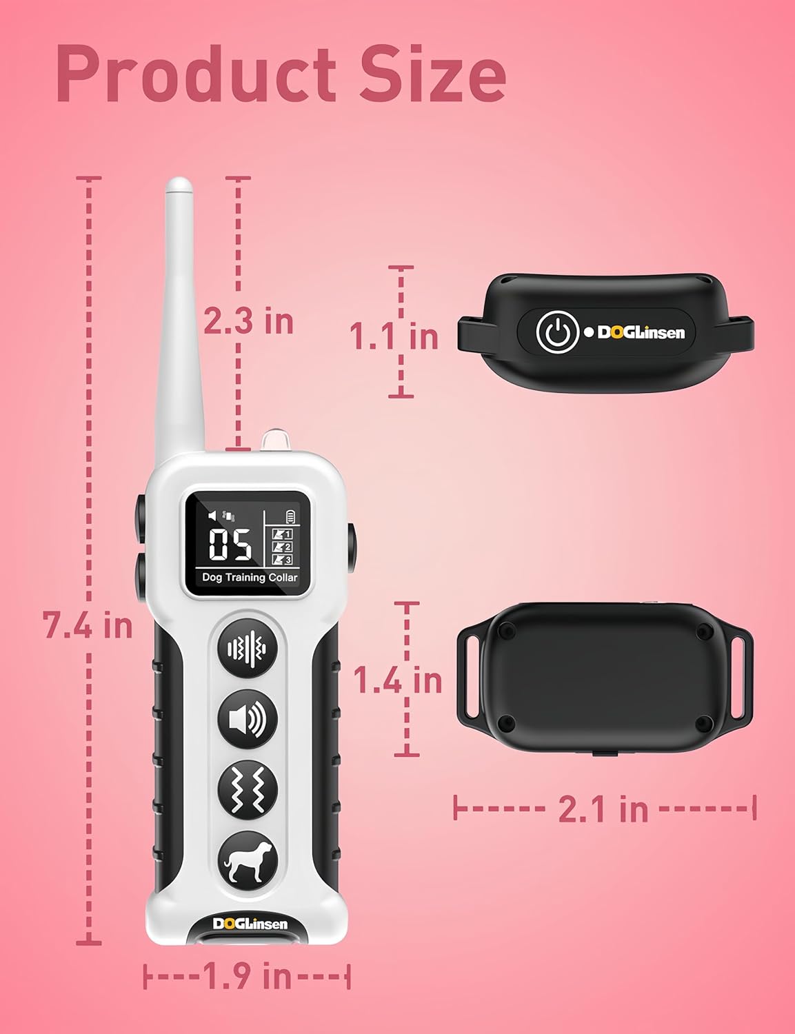 DOGLinsen No Shock Dog Training Collar with Remote 3300ft Range, Vibrating Dog Collar, Vibration Collar for Small Medium Large Dogs, 9 Style Tones and Vibration Collar