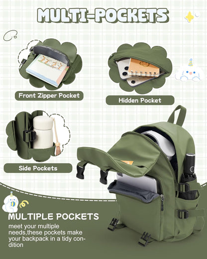 School Backpack for Women Men College High School Bags for Boys Girls Casual Daypack Laptop Backpack Waterproof Black Bookbag Travel Rucksack