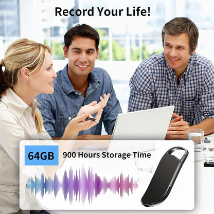 Vandlion 64GB Digital Voice Recorder, 1536kbps Hi-Fi Recording with Noise Reduction, Voice Activated Recorder for Lectures, Meetings, Interviews