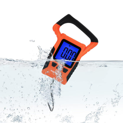 KastKing Fish Scale, WideView Floating Waterproof Digital Scale with No-Puncture Lip Gripper, 2.5” Large LCD Display, 110lb Capacity, Stores up to 9 Weights, Orange