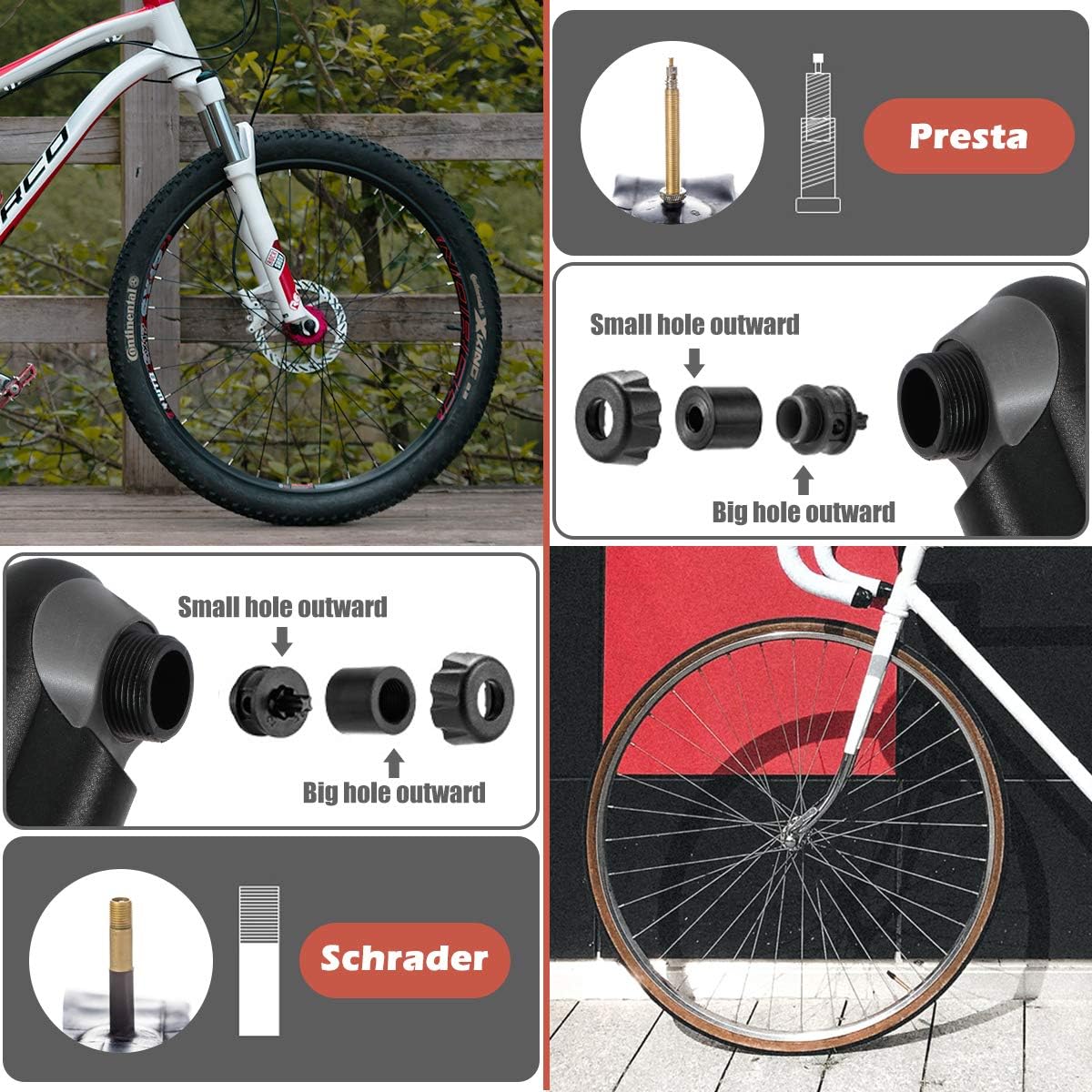 Bike Pump, [120 PSI][17in1] Diyife Bicycle Pump with Gauge, Mini Bike Frame Pump, Portable Bike Tire Pump with Needle, Patch Kit, Valve Cap, Mounting Bracket for Road Mountain Bike Fit Presta Schrader