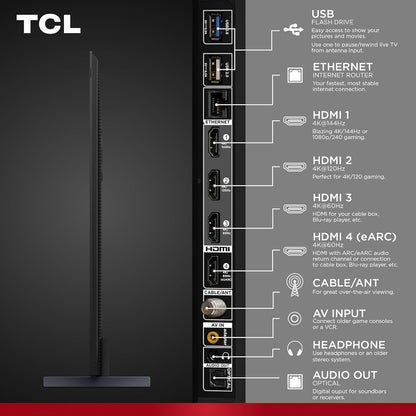 TCL 50-Inch Q65 QLED 4K UHD Smart TV with Google TV (50Q651G-CA, 2024 Model) Dolby Vision, Dolby Atmos, HDR Pro+, Voice Remote, Works with Alexa, Streaming Television
