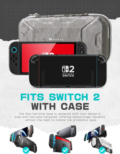 Mumba Carrying Case for Nintendo Switch 2 2025, [Plus Version] Portable Protective Travel Carry Handbag Pouch for Blade/Titan Case [Large Capacity] (Black)