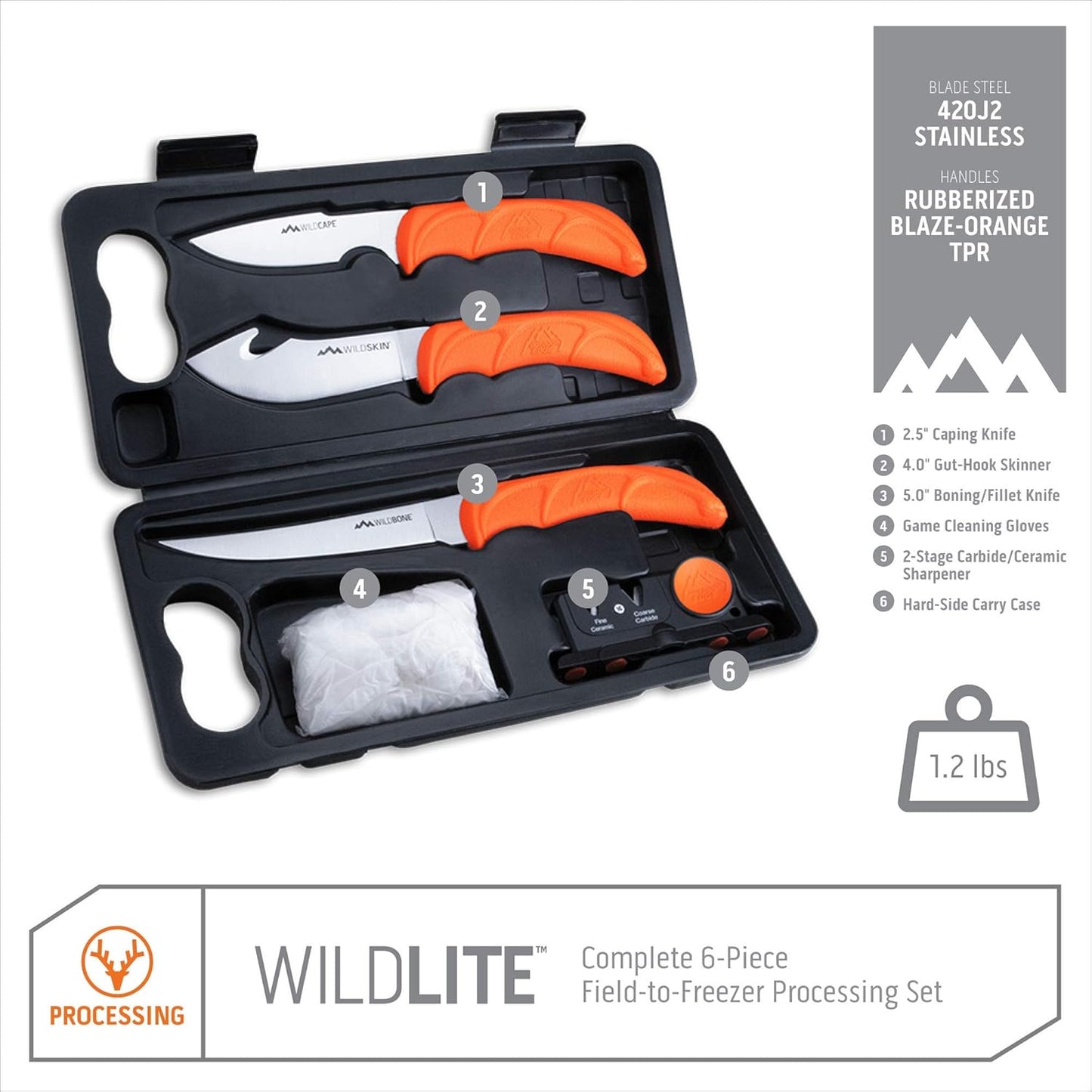 Outdoor Edge Cutlery Corp Wild-Lite Knife, Orange