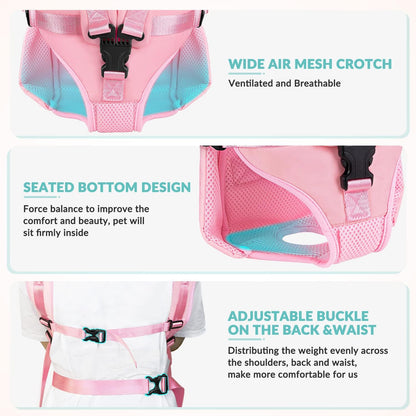 SlowTon Dog Carrier Backpack for Small Medium Dogs, Legs Out & Easy-Fit Dog Cat Puppy Front Carriers Bag for Pet Up to 35lbs, Adjustable Breathable Pet Backpack for Traveling Camping Hiking