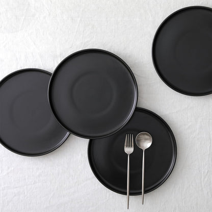 Stone Lain Celina Stoneware 12-Piece Dinnerware Set, Cereal and Pasta Bowls, Black