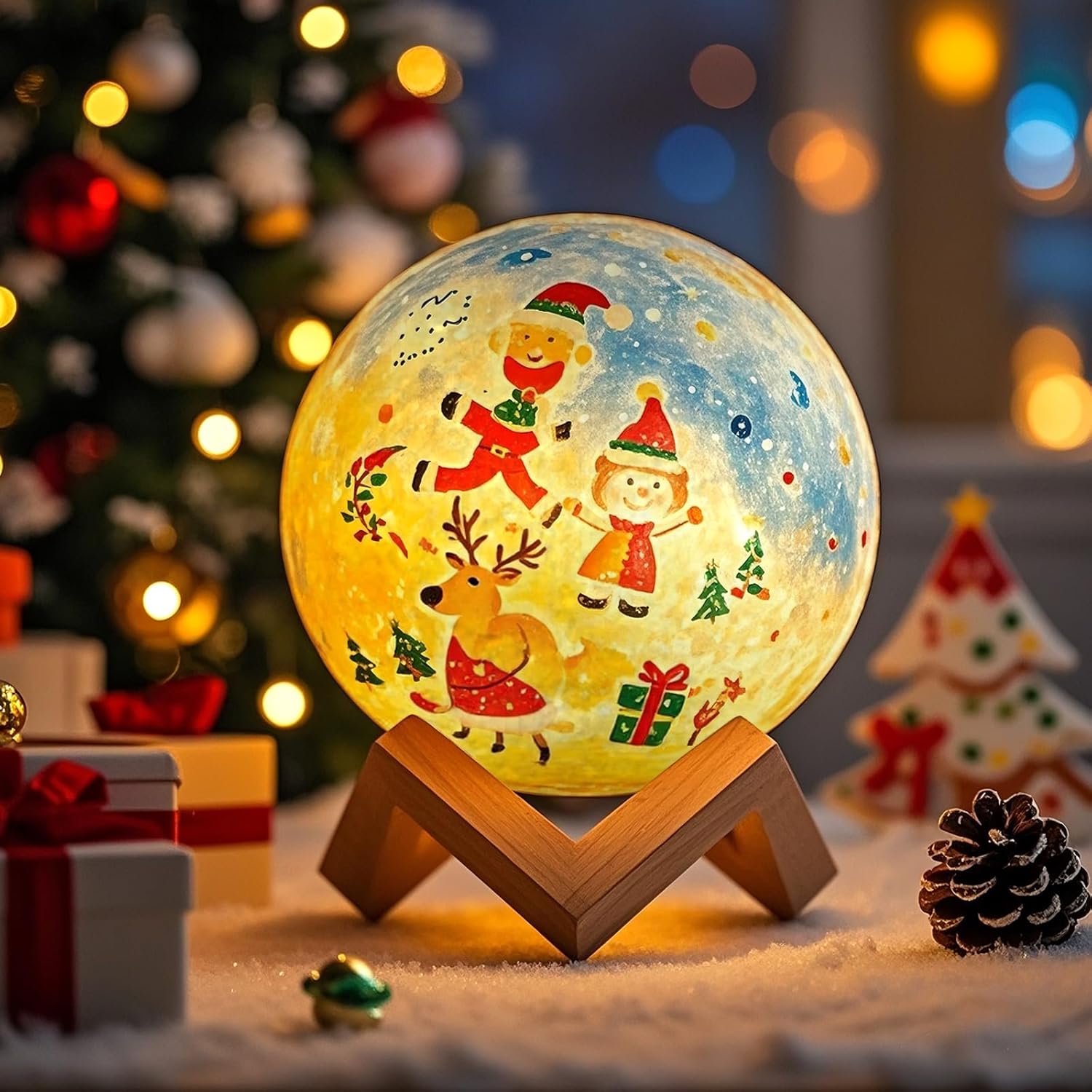 Paint Your Own Moon Lamp Kit for Kids – DIY 3D Moon Night Light with Wooden Stand, Creative Arts and Crafts Painting Set for Boys and Girls Ages 3–12+ - PuriLite
