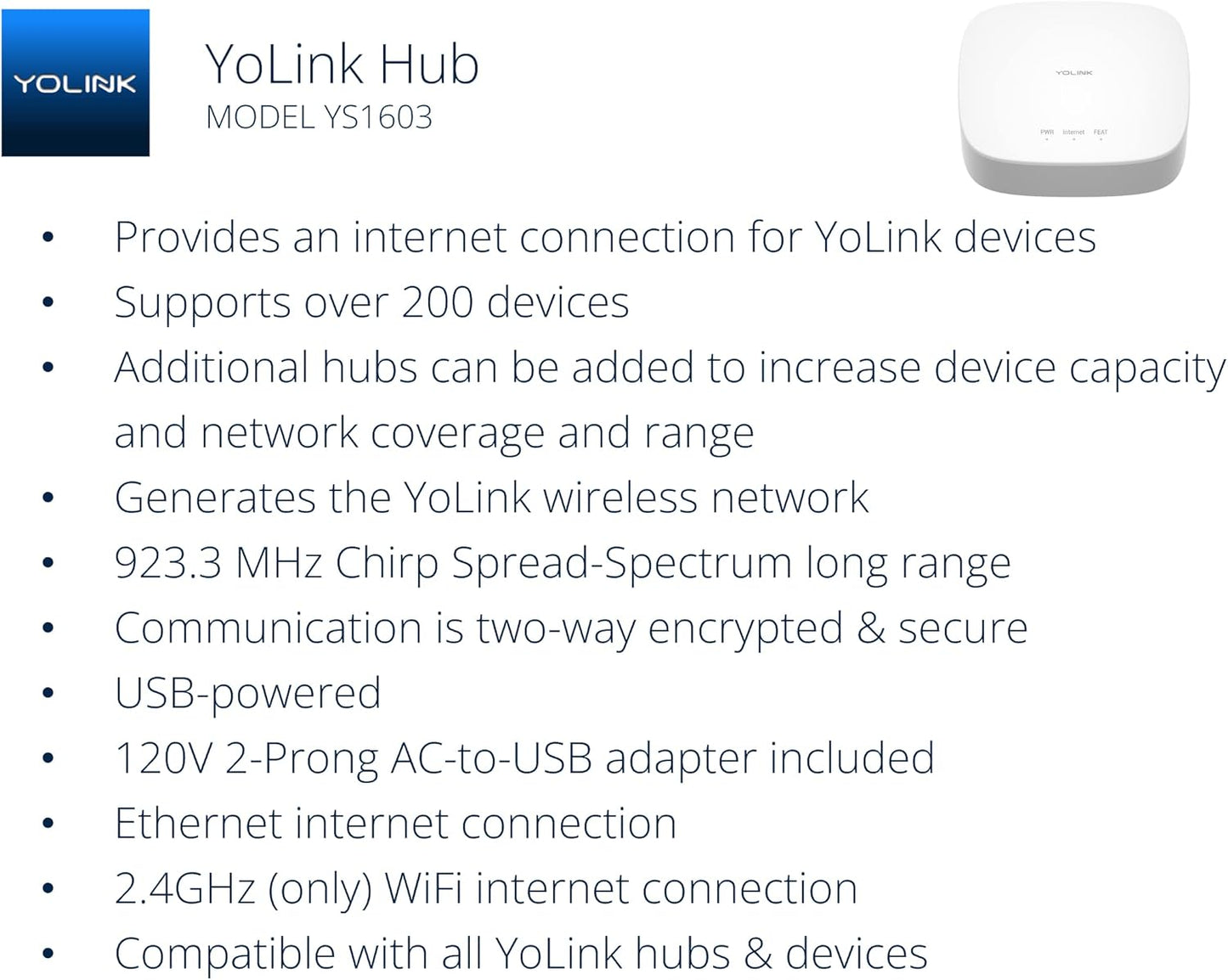 YoLink Smart Home Starter Kit: Water Sensor 4-Pack & Hub Kit - Sensor Compatible with Alexa and IFTTT, 1/4 Mile Range, Instant Remote App, Text(Limited) and Email Alert