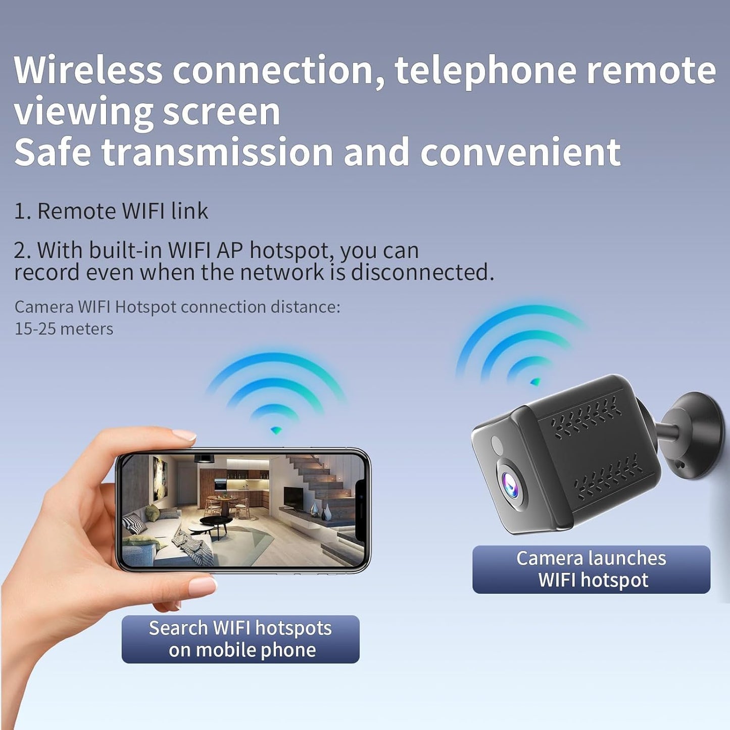 OBEST Mini Camera 1080P HD, Wireless Home Indoor Outdoor Security Camera, Small Nanny Cam House Office Cameras Mobile Phone APP Remote, Long Battery Life with Motion Detector and Night Vision