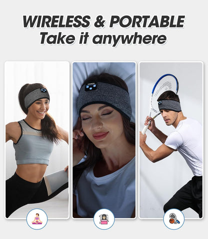 Sleep Headphones Bluetooth Headband, Voerou Wireless Sleeping Headphones Earbuds Sleep Mask with Stereo Speakers-Cool Tech Gadget for Men Women,Perfects for Sleep Workout Running Yoga Travel Insomnia