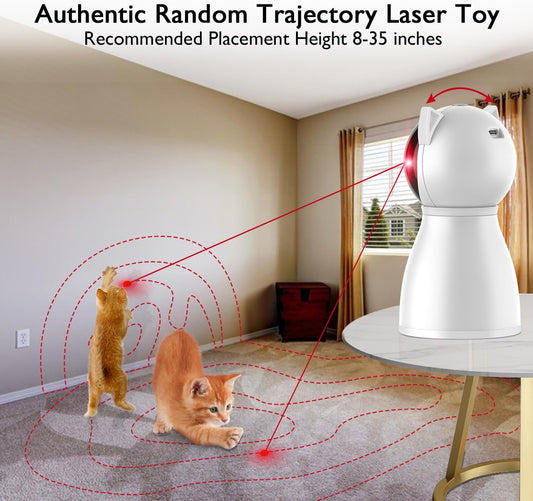 Valonii Cat Toys [2023 Newly Upgraded] Real Random Trajectory Rechargeable Motion Activated Cat Laser Toy Automatic,Interactive Cat Toys for Indoor Cats/Kitten/Dogs - PuriLite