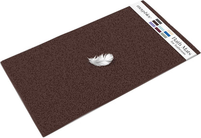 Soft Plush Chenille Bathroom Rug, Absorbent Microfiber Bath Mat, Machine Washable, Non-Slip Grip, Quick-Dry, Thick Shag Carpet Great for Bath, Shower Floor, Bedroom, or Door Mat (Beige, 17x24)