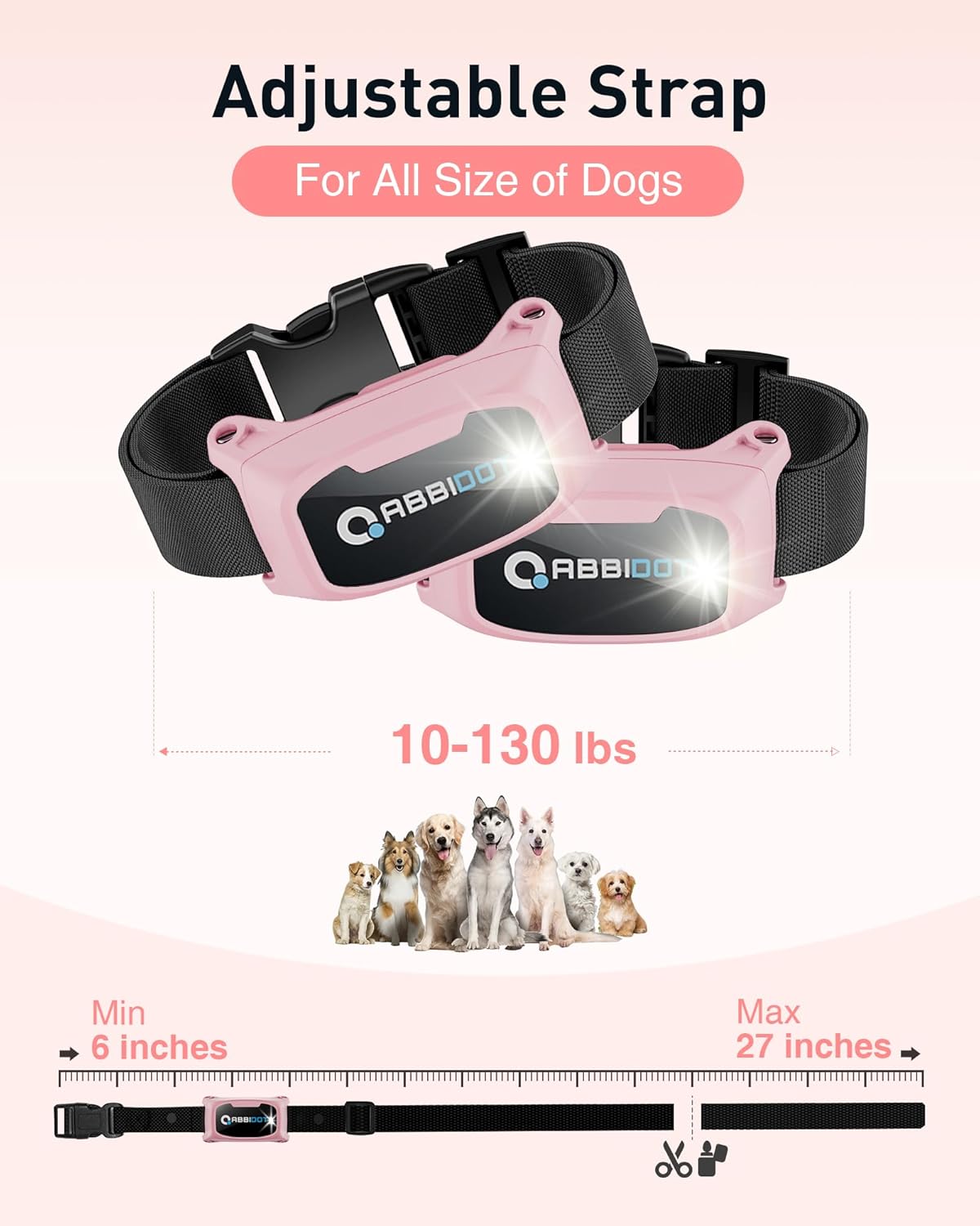ABBIDOT Shock Collar, 3300Ft Dog Training Collar, 5 Training Modes Dog Shock Collar with Remote, Waterproof Rechargeble Security Lock E Collar for Small Medium Large Dogs