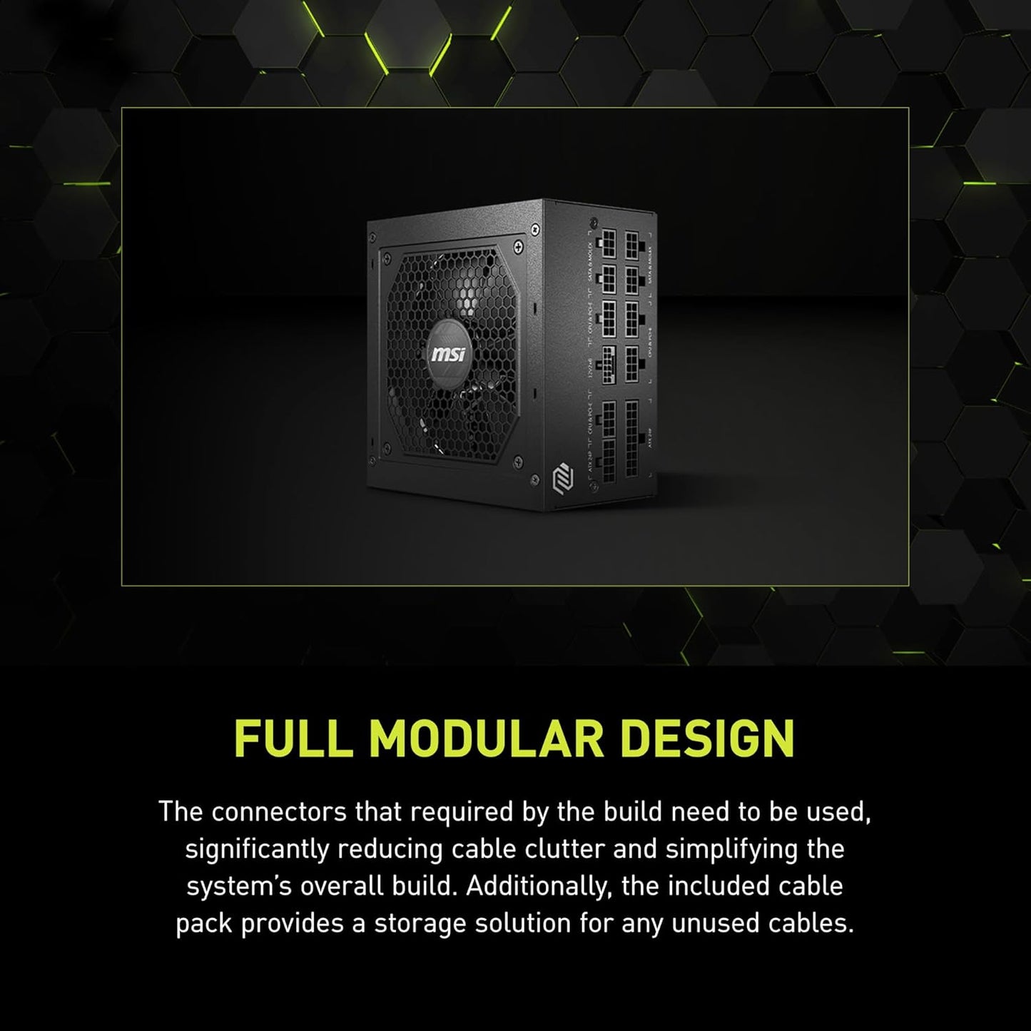 MSI MAG A750GL PCIE 5 Gaming Power Supply - Full Modular - 80 Plus Gold Certified 750W - Compact Size - ATX PSU - PuriLite