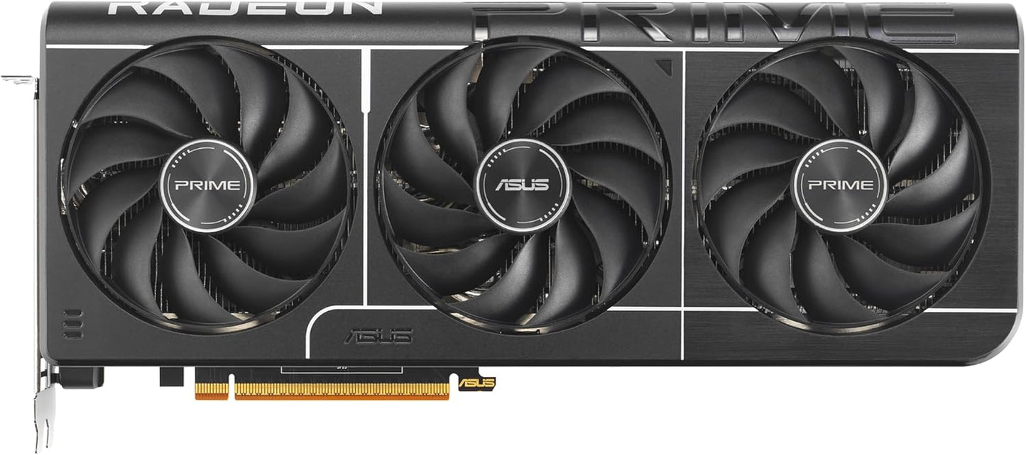 ASUS Prime Radeon™ RX 9060 XT 16GB GDDR6 OC Edition Graphics Card (PCIe 5.0, HDMI/DP 2.1, 2.5-Slot Design, axial-tech Fans, Dual Ball Fan Bearings, Dual BIOS, ASUS GPU Guard)
