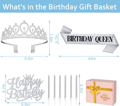 65th Birthday Decorations for Women, Including 65th Birthday Sash and Crown, Cake Topper and Candles, Number Balloons Rose Gold, 65 Year Old Gifts for Women
