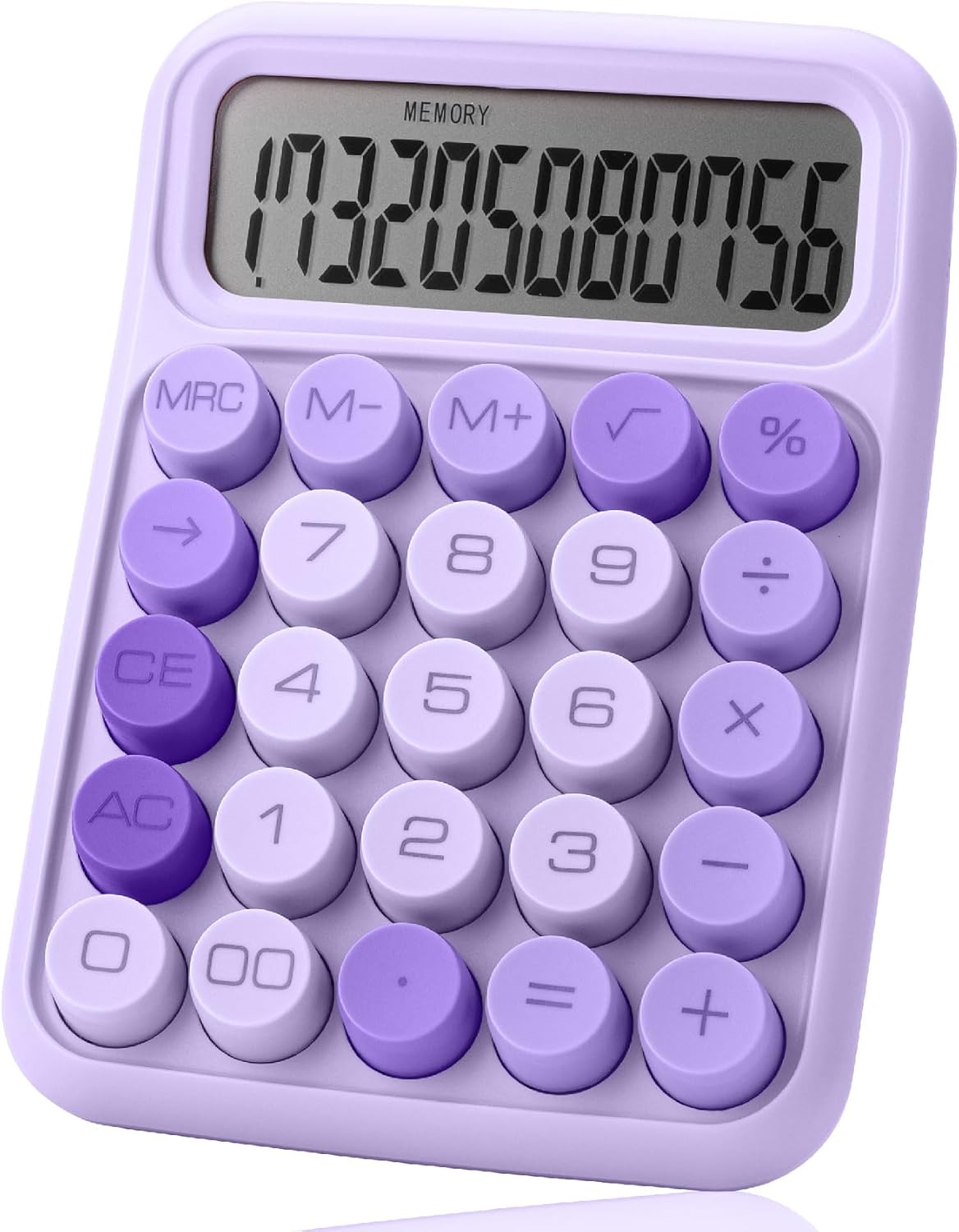 Mr. Pen- Mechanical Switch Calculator, 12 Digits, Large LCD Display, Orange With Big Buttons, Desktop, Cute and Aesthetic Design