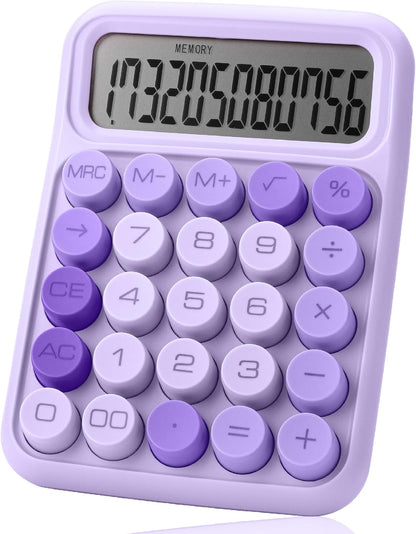 Mr. Pen- Mechanical Switch Calculator, 12 Digits, Large LCD Display, Orange With Big Buttons, Desktop, Cute and Aesthetic Design