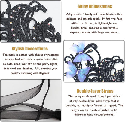 Masquerade Masks for Women Venetian Halloween Lace Mask for Carnival Party Prom Ball