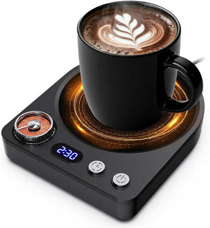 MQFORU Mug Warmer,Coffee Warmer for Desk with 9 Temperature Control(104°F-122°F/131°F-149°F/158°F-175°F),Smart Coffee Cup Warmer with 0.5-9 Hour Timer,Coffee Tea Warmer for Home Office(Black)