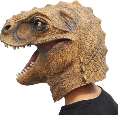 CreepyParty Dinosaur Head Mask Novelty Halloween Costume Party Animal Jurassic Full Head Latex Mask