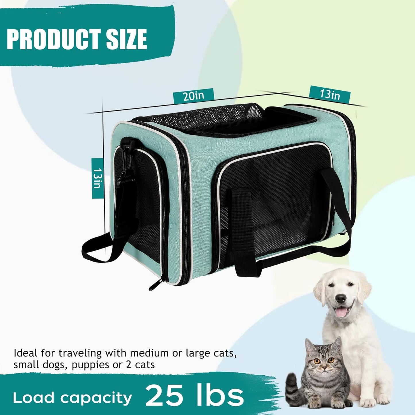 Top tasta Dog Cat Carrier Pet Carriers for Small Medium Large Cats Dogs Carrier Soft Sided Small Puppy Dog Carrier Portable Foldable Airline Approved Dog Cat Travel Carrier Grey Medium