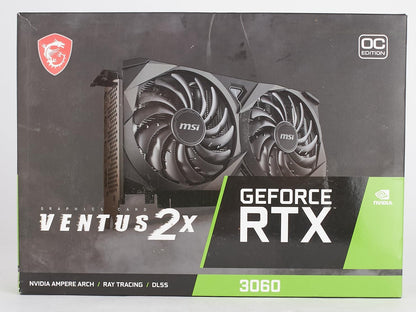 MSI Gaming GeForce RTX 3060 12GB 15 Gbps GDRR6 192-Bit HDMI/DP PCIe 4 Torx Twin Fan Ampere OC Graphics Card (RTX 3060 Ventus 2X 12G OC)