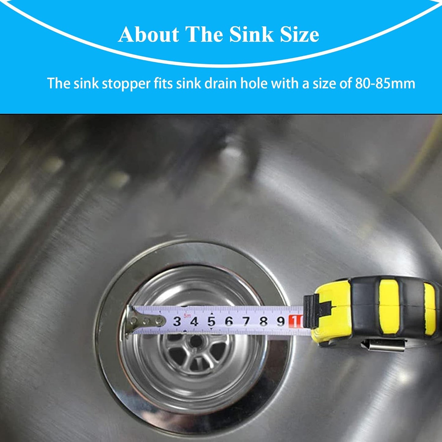 [2 Pack] IUYPKQ Kitchen Sink Strainer - Sink Drain Stopper - Kitchen Sink Plug with Anti-Clogging Basket - Bouchon Evier Cuisine