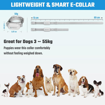 ABBIDOT Shock Collar (8-120 lbs) - Small Size Dog Training Collar with Remote Waterproof Rechargeable Dog Shock Collar with Remote E Collar for Small Medium Large Dogs (Light Blue)
