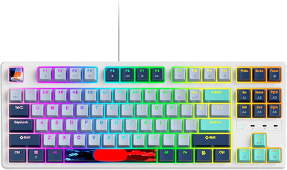 Owpkeenthy Full Size Green Mechanical Gaming Keyboard with Number Pad, Wired 100% Office NKRO Keyboard RGB Backlit 104 Keys with Red Switch for PC Gamer (104 Matcha)