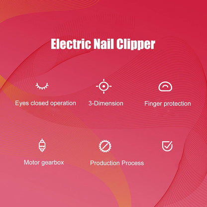 Electric Automatic Nail Clipper, Electric Nail File Clipper Nail Trimmer Intelligent USB Charging Automatic Fingernail Cutter Safety Fingernail Trimmer for Baby, Kids, Seniors and Adult
