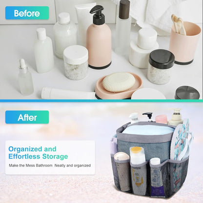 Attmu Mesh Shower Caddy Portable for College Dorm Room Essentials with 8 Pockets, Hanging Shower Caddy Basket Tote Bag Toiletry Accessories for Bathroom
