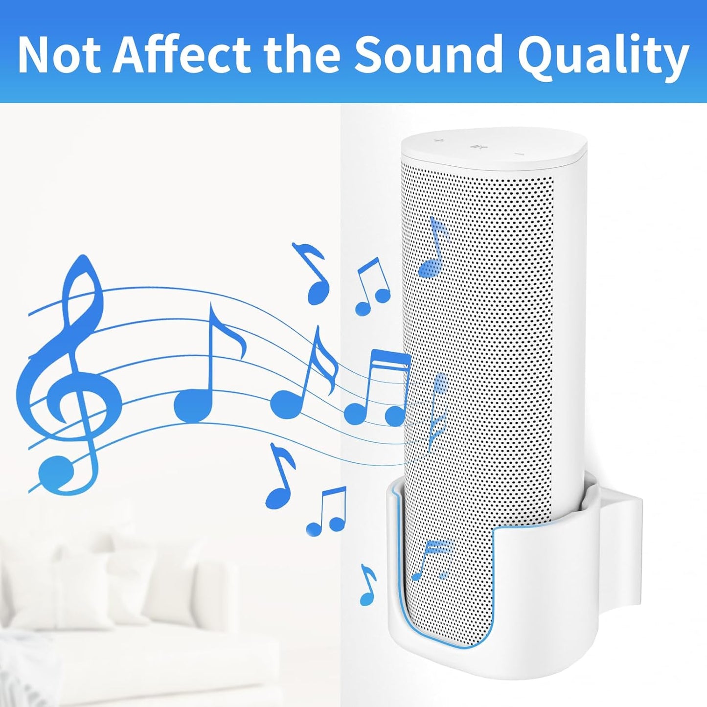 Sturdy Speaker Wall Mount for Sonos Roam 2, Roam SL - Space Saving Bracket Easy to Install, White