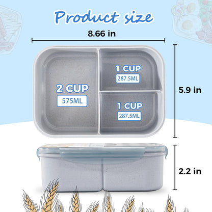 MISS BIG® Bento Box,Lunch Box Adult,Ideal Leak Proof Lunch Containers,Mom's Choice Lunch Box for Kids,No BPAs and No Chemical Dyes,Microwave and Dishwasher Safe Lunch Container (1900ml White)