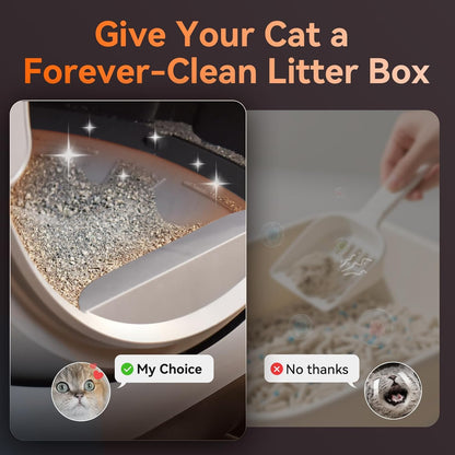 Coziley G1 Self Cleaning Litter Box, Automatic Cat Litter Box, Self-Cleaning Robot with Smart APP Control and Health Monitoring, Includes 2 Roll Trash Bag and Litter Mat