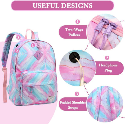 School Backpack, Kasqo 15.6 Inch Classic Lightweight Water-Resistant Backpack for Men Women Teens Girls Boys Kids to School, College, Travel, Work, Black