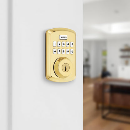 Weiser Powerbolt 3 Matte Black Keyless Entry Door Lock/Deadbolt Lock, 10-Button Keypad Door Lock with Auto Lock and 12-Month Battery Life, Electronic Door Locks for Front Door, Home Décor