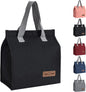 Lunch Bags for Women Men, Reusable Insulated Leakproof Lunch Box Bag for Adult Kids, Small Cooler Bag for Work School Picnic Travel (Black)