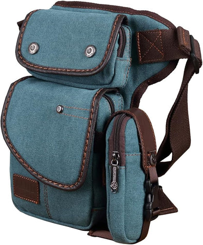 Motorcycle Drop Leg Bag Nylon Waist Pack for Men Women Travel Hiking Tactical Cycling Bike Ride Riding Crossbody Shoulder Fanny Pouch