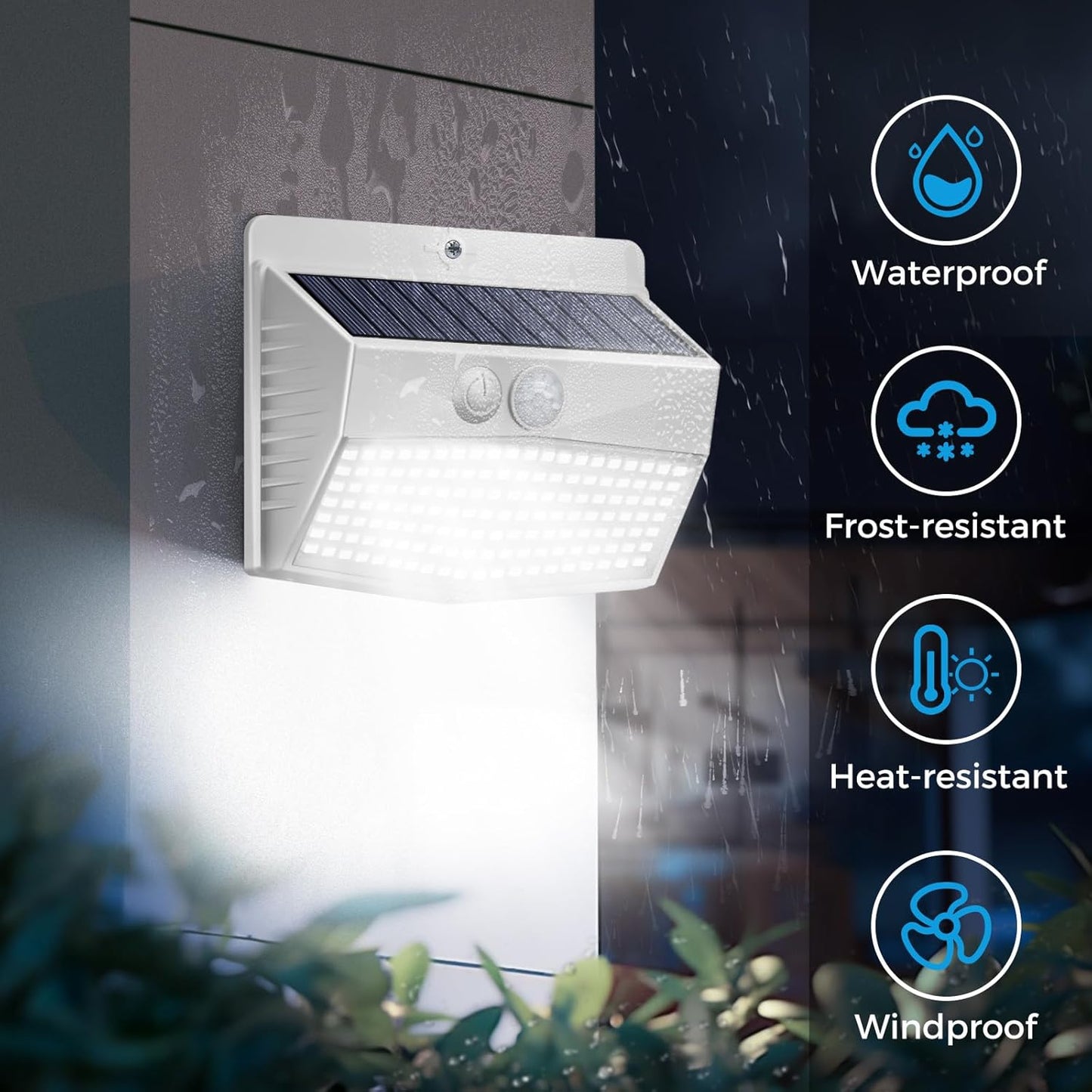 Solar Lights Outdoor, [ 8 Pack/138LED ] Solar Motion Sensor Light Outdoor with 3 Lighting Modes Wireless Waterproof Solar Wall Lights Solar Security Lights for Fence Yard Garden Deck Garage