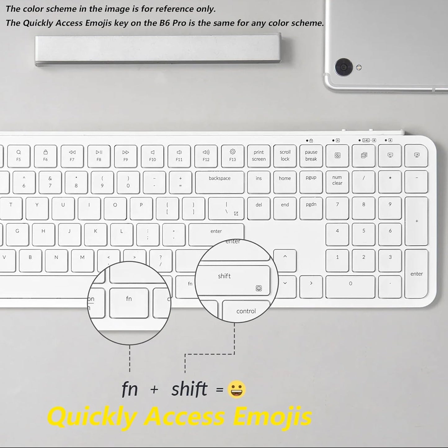 Keychron B6 Pro Quiet Key Full Size Ultra-Slim Wireless Keyboard, ZMK Programmable Bluetooth 5.1/2.4 GHz/Wired with Ultra-Long Battery Life Low Profile for Mac Win Linux System - Space Gray