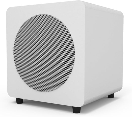 Kanto SUB8VMWW Sealed Powered Subwoofer with Grille | 300W Peak Power | 8" Woofer | Matte White