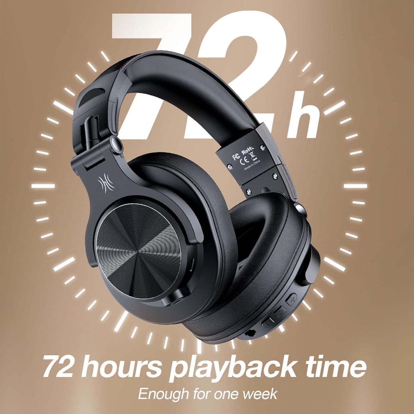 OneOdio A70 Fusion Bluetooth Over Ear Headphones with 72H Playtime, Studio DJ Headphones with Share-Port, Wired and Wireless Recording Headphones with Stereo Sound for Electric Drum Piano Guitar AMP