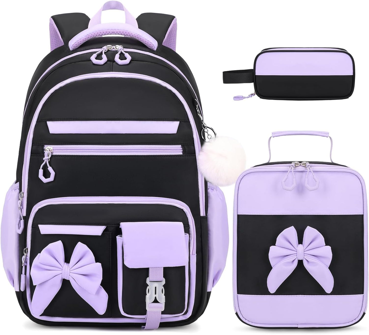 DIGOBAY Backpack for Girls, 3PCS Girls Backpack with Lunch Bag Pencil Case, Kids Backpack for Kindergarten Elementary School
