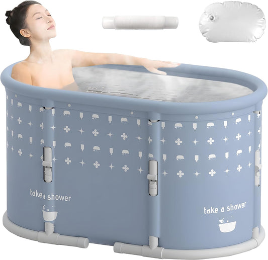 TORIBIO Foldable Bathtub for Adults, Portable Soaking Tub for Home & Travel