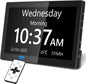 10.1'' Large Display Dementia Clock for Seniors, Calendar Clock with Remote Control,12 Themes, 20 Alarms, 20 Reminders, 6 Languages, Auto Dimming, 12/24 Hours, Indoor Temperature, Humidity