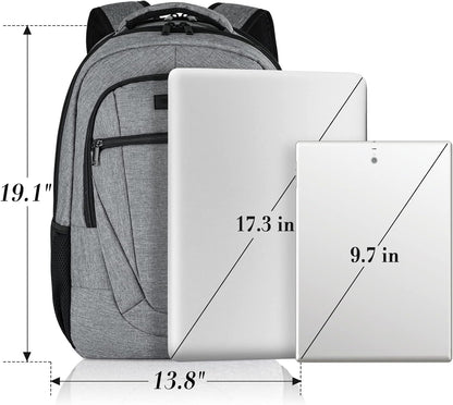 Backpack for Men and Women, School Backpacks for Teen Boys and Girls, Black Water Resistant Back Pack, Business Men Sturdy Computer Bag with USB Charging Port, Gifts
